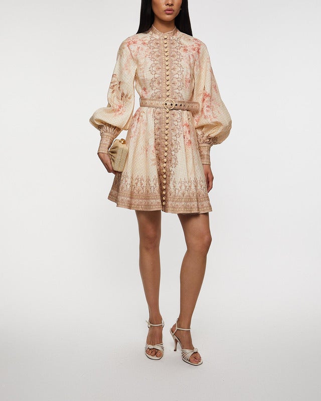 Zimmermann Klänning Illuminate Buttoned Mini Multicolor 2 (M-L)