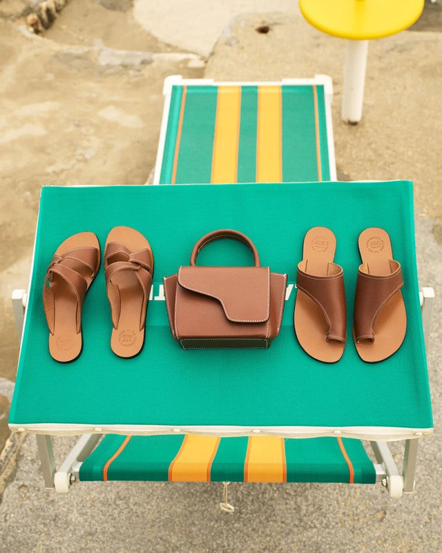 ATP Atelier Sandaler Allai Cannella/Contrast Stitch Leather Brun EUR 39
