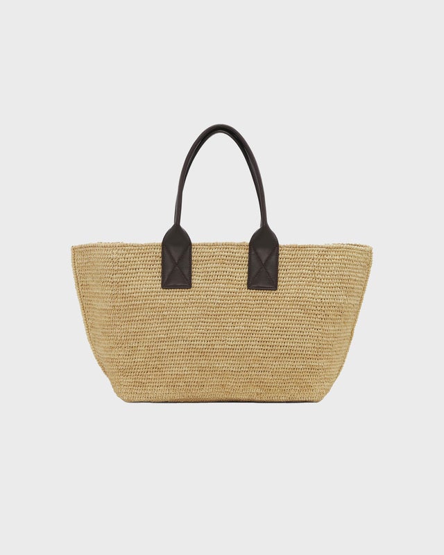 Ganni Bag Easy Shopper Medium Raffia Ljusbrun ONESIZE