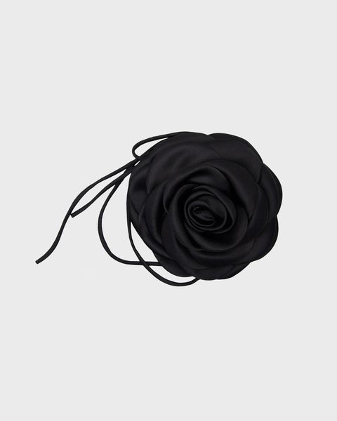 Giant Satin Rose String Black 1