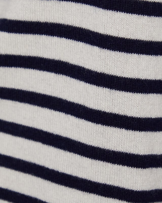 LISA YANG T-Shirt Cila Stripe Cashmere Blue/White 2 (M-L)