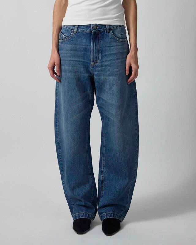 The Attico Jeans Back Buckle Strap Washed Blue 26