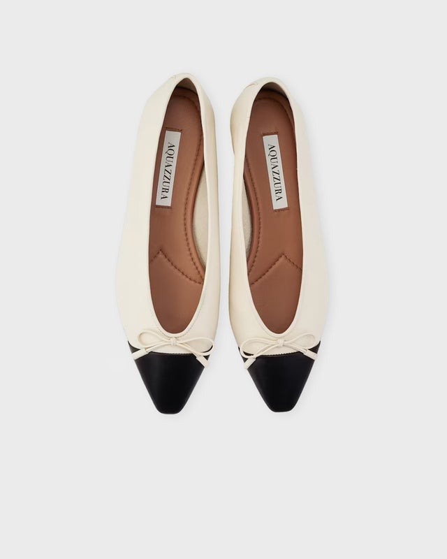 Aquazzura Ballerina Gioia Flat Beige/svart EUR 39