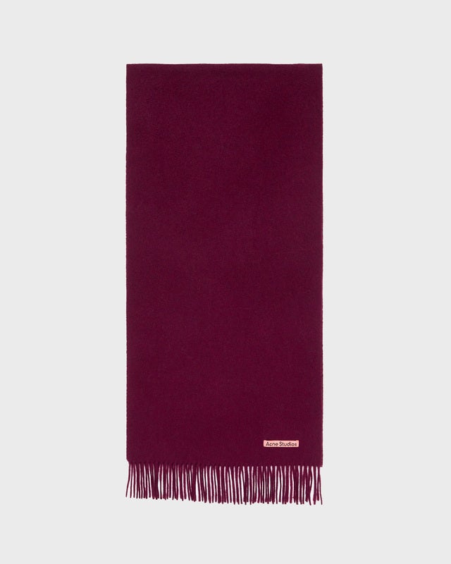 Acne Studios Fringe Wool Scarf  Burgundy  ONESIZE