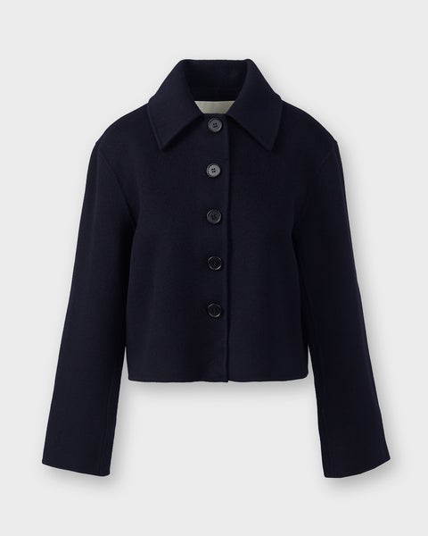 Jacket Crop Wool Navy 1