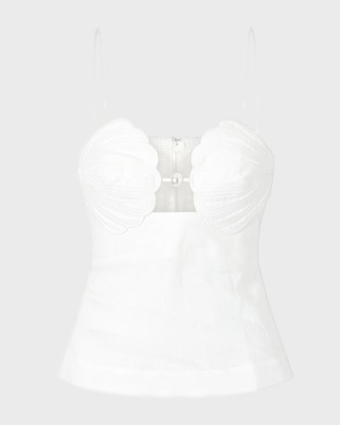 Blouse Shell Bust Peplum Offwhite 1