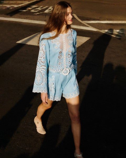 Shorts Romantic Richeliu Light blue 2