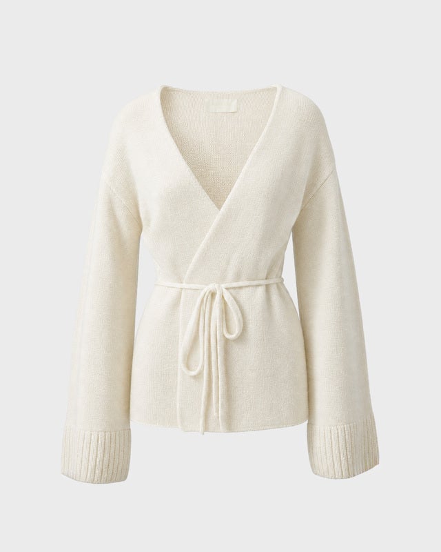 Wakakuu Icons Cardigan Cashmere Wool Wrap Pearl XS-S