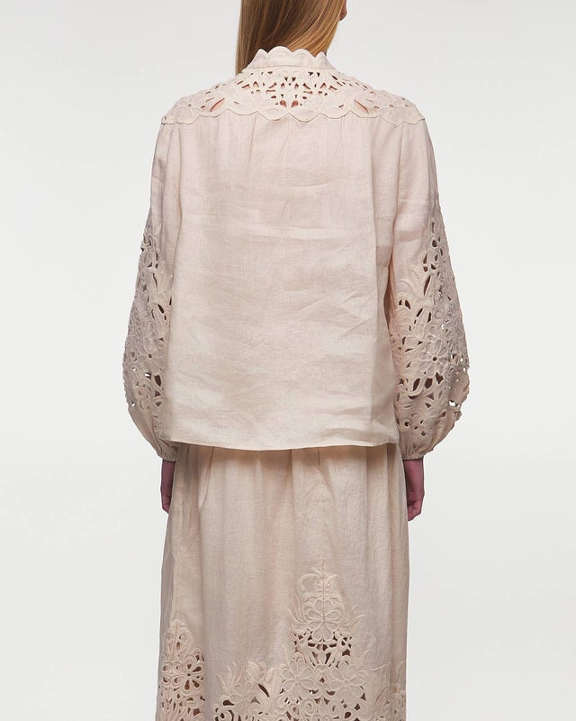 ZIMMERMANN Blouse Wylie Embroidered  Cream 1 (S-M)