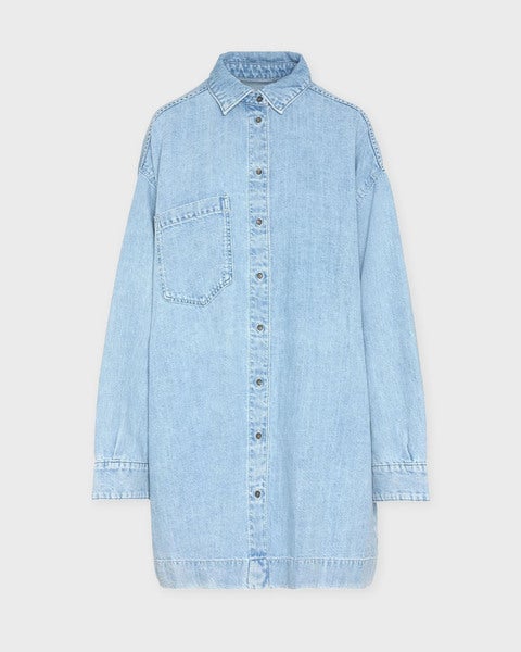 Klänning Overshirt Maxi Ljusblå 1