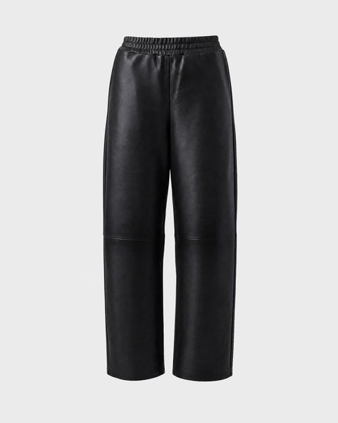 Trousers Cropped Leather Black 1