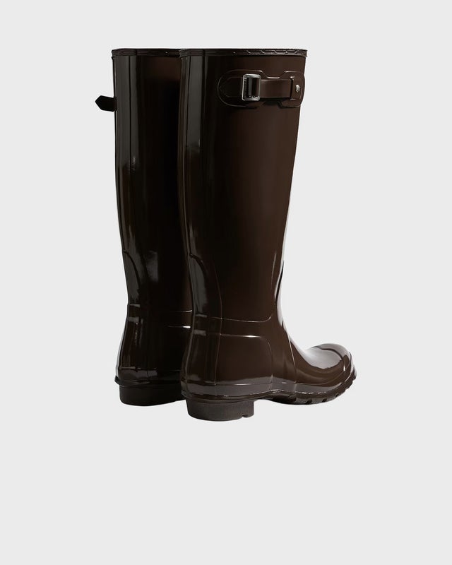 Hunter Boots Women's Original Tall Gloss Brown EUR 39