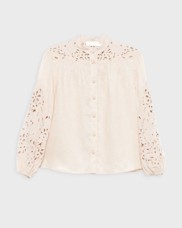 ZIMMERMANN Blouse Wylie Embroidered  Cream 1 (S-M)