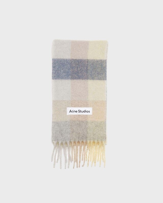 Acne Studios Scarf Checked Mohair Vanilla ONESIZE