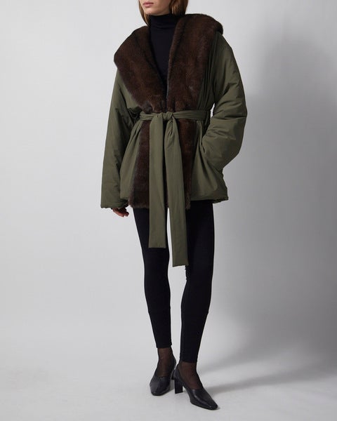 Jacket Keen Padded Faux Fur Green 2