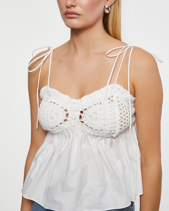 The Garment Topp Kirsten Crochet Vit UK 12 (EUR 40)