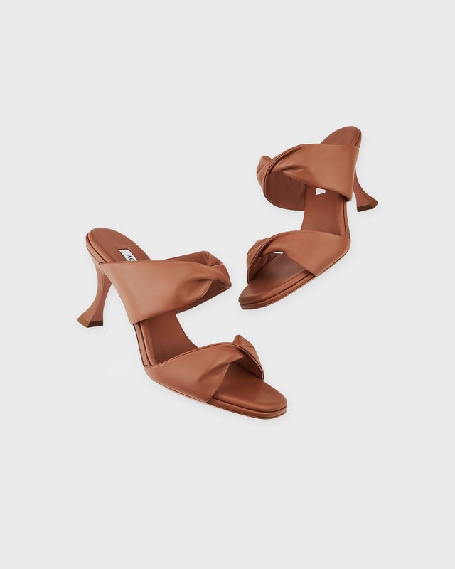 Aquazzura Heels Twist Sandal 75 Cognac EUR 41