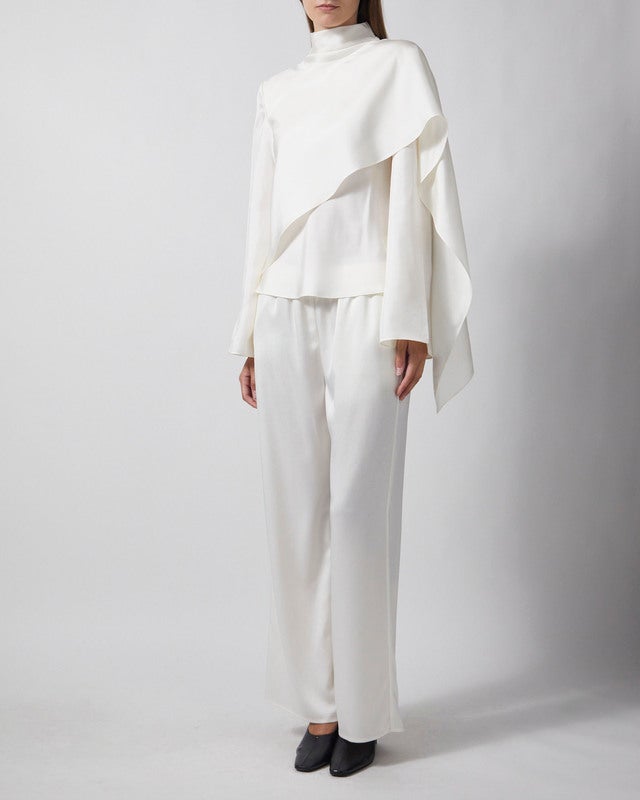 RÓHE Top Silk Foulard Cream 36