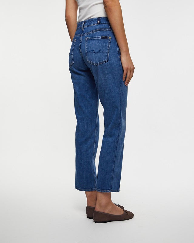 7 For All Mankind Jeans Calie Straight Ankle Nevada Dark Blue Denim 26