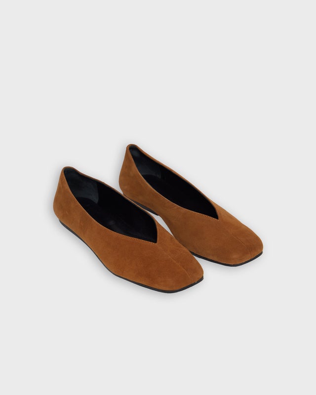 Wakakuu Icons Flats Suede Ballet  Cognac EUR 40