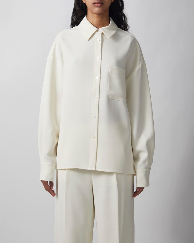 Almada Shirt Finn Crepe Cream L
