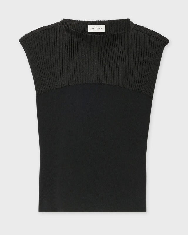 Dagmar Top Contrast Knit Black S