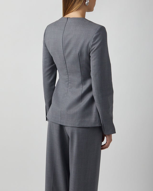 Malina Blouse Athina Tailored Long Sleeve Grey 34