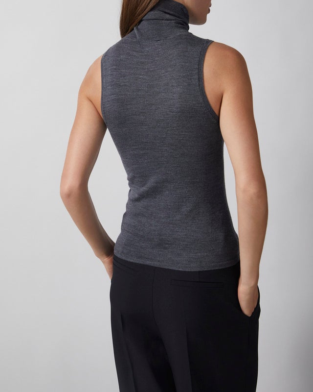 Wakakuu Icons Top Sleevless Merino Turtleneck Dark Grey XL