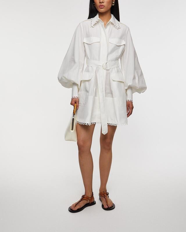 Zimmermann Klänning Illuminate Utility Mini Ivory 0 (XS-S)