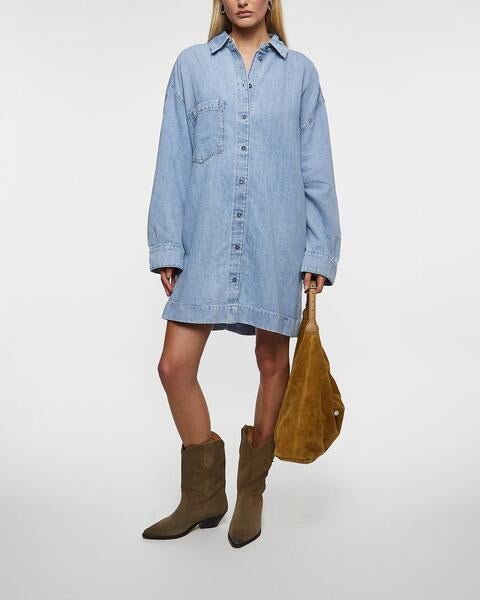 Klänning Overshirt Maxi Ljusblå 2