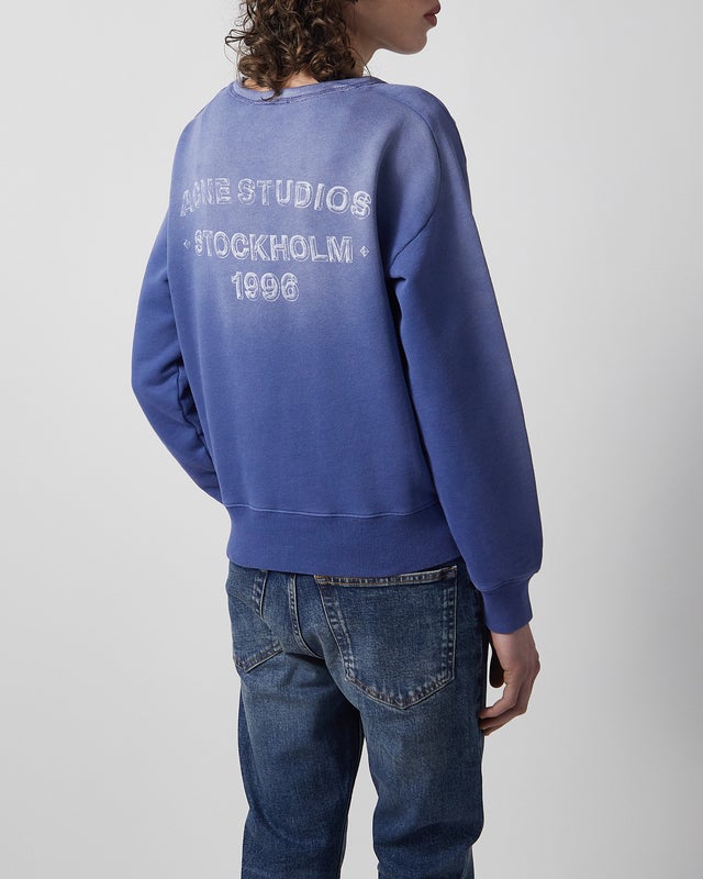 Acne Studios Sweatshirt Washed Logo Navy L-XL