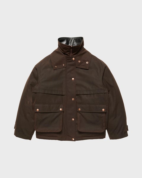 Jacket Waxed Canvas Blouson Dark Brown 1