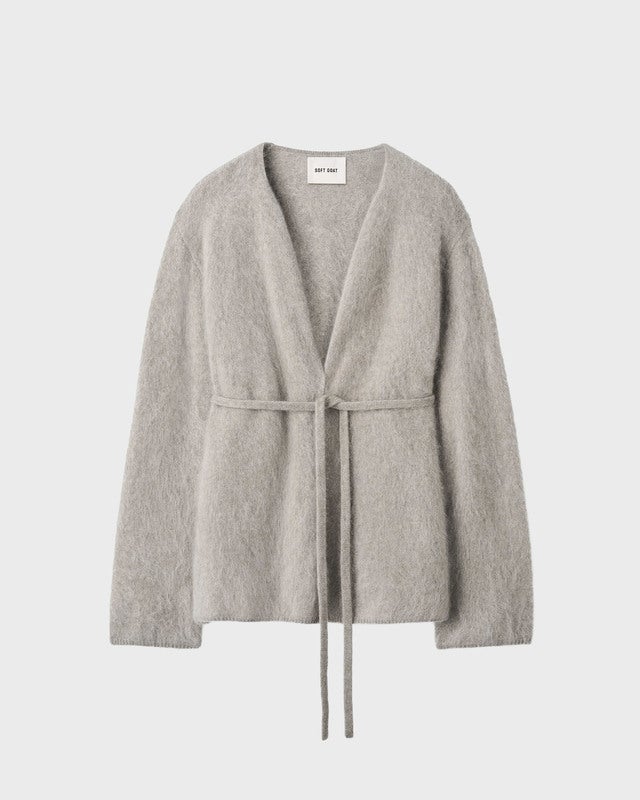 Soft Goat Cardigan Brushed Greige S
