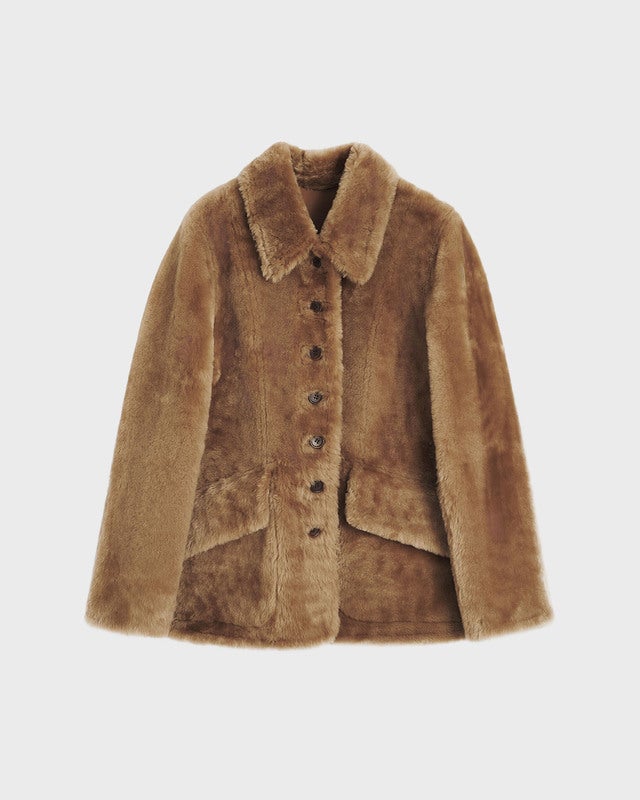 By Malene Birger Jacket Adeline Shearling Toffee 36