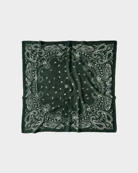 CASHMERE PAISLEY SCARF - GREEN 65x65 mörkgrön ONESIZE 1