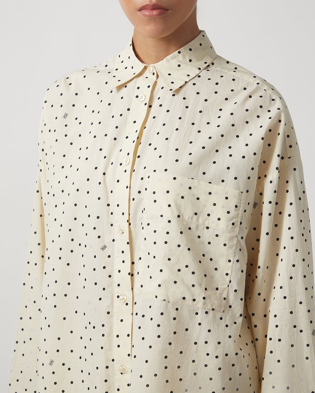 By Malene Birger Shirt Derris Voile Creme/svart 34