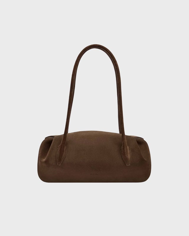 Yuzefi Shoulder Bag Oyster Suede Brown ONESIZE