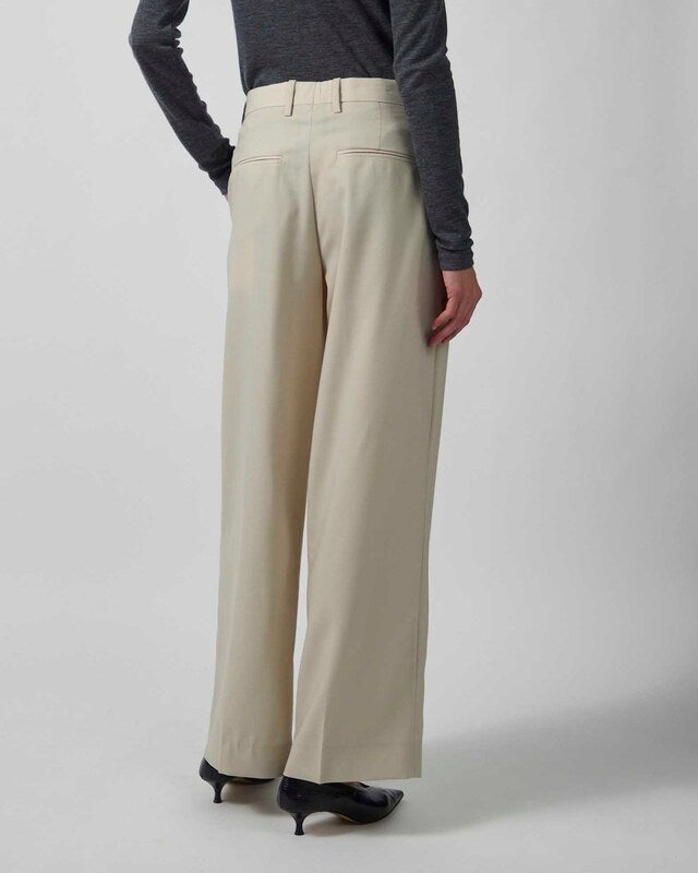 Dagmar Trousers Relaxed Wool Cream 36