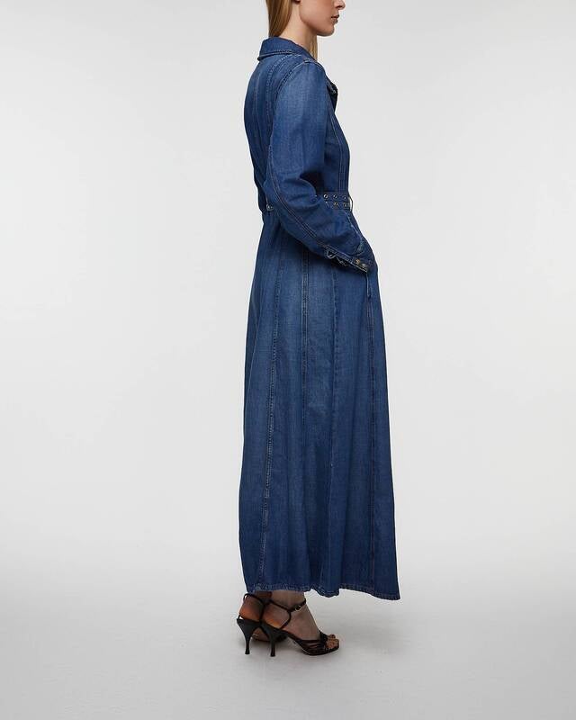 Ganni Dress Light Denim Maxi  Mid blue  36