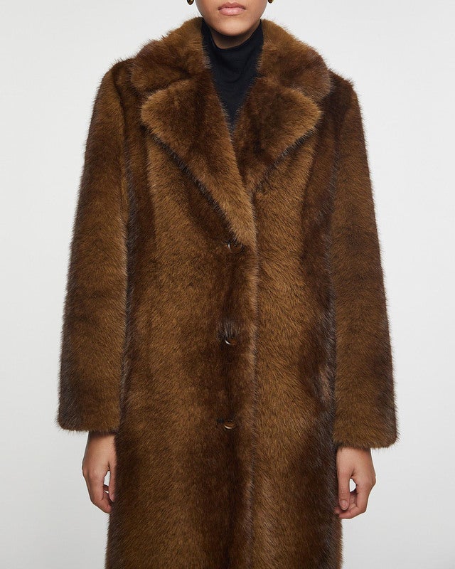 STAND STUDIO Coat Nora Faux Fur Brown 34