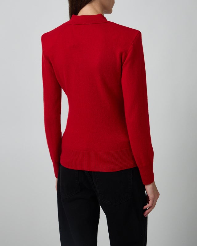 ROTATE  Polo Wool Longsleeve Red XS