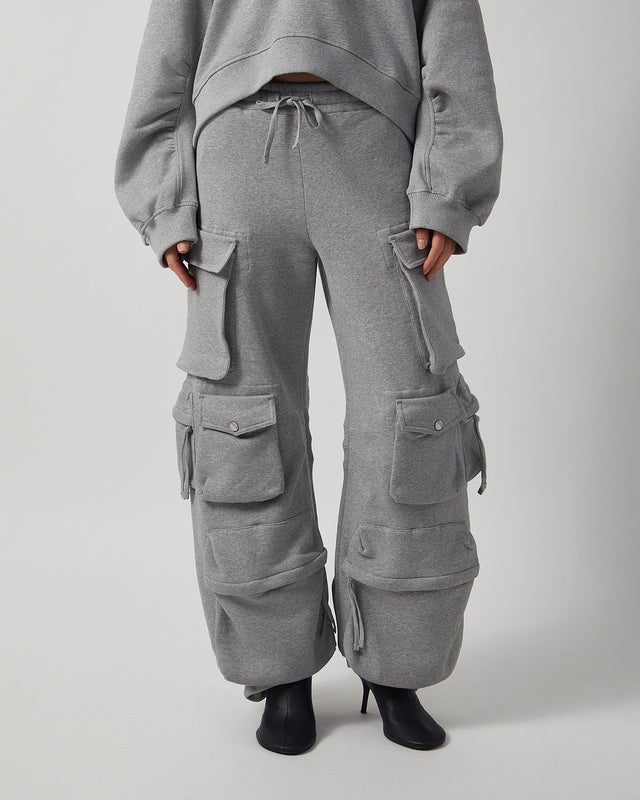 The Attico Byxor Cotton Jersey  Grey melange IT 40 (EUR 36)