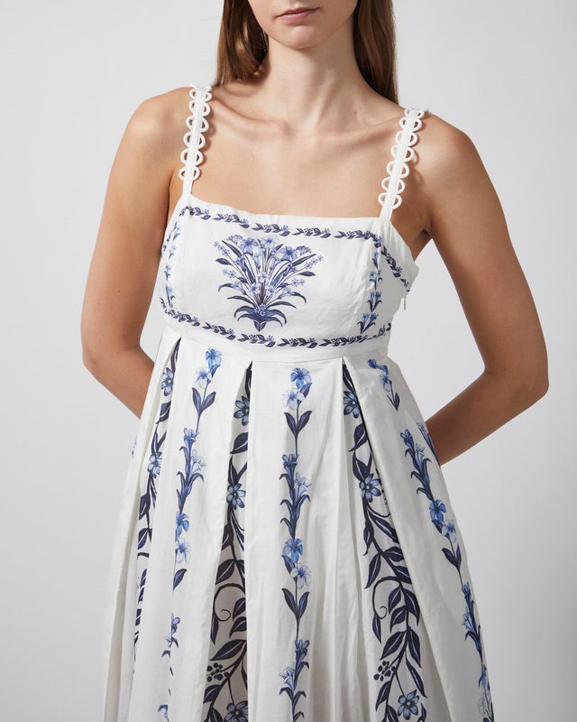 FARM Rio Dress Flowers Arch Maxi Offwhite S