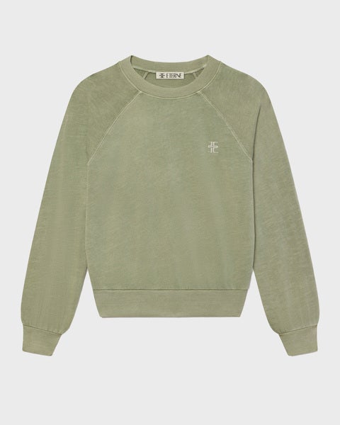 Sweatshirt Shrunken Raglan  Sage 1