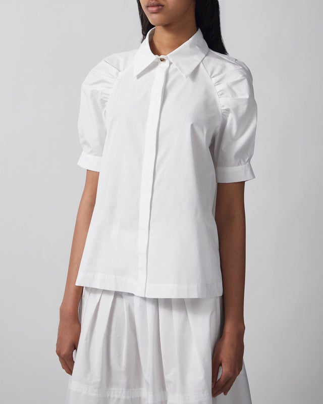 Max Mara Studio Shirt Cotton Poplin Optical White IT 40 (EUR S-M)