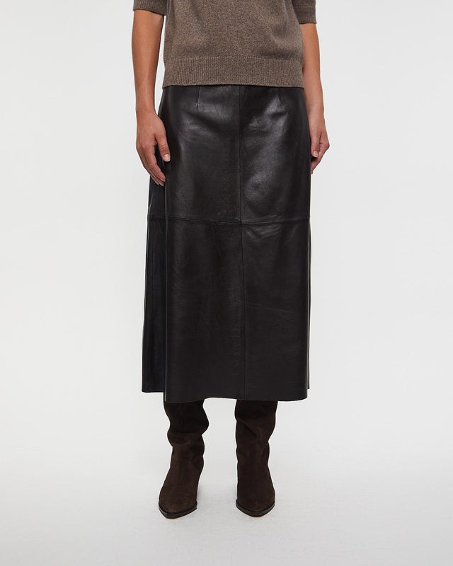 Wakakuu Icons Skirt Lamb Leather Brown 40