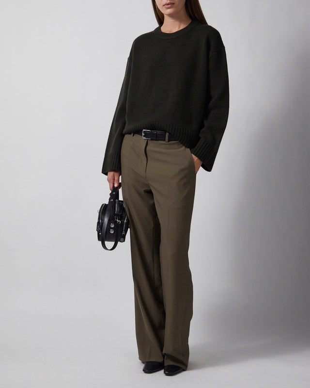 Wakakuu Icons Sweater Cashmere Wool R-neck Dark Green L