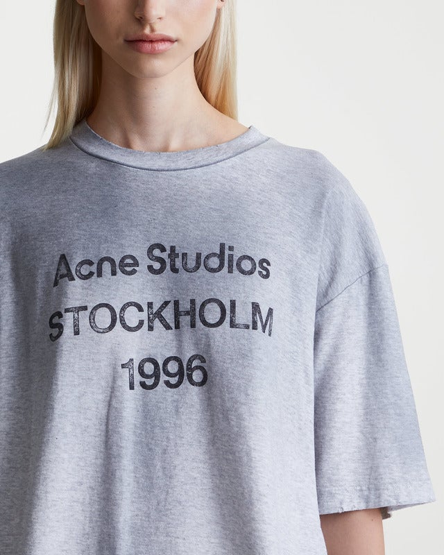 Acne Studios T-shirts Relaxed Logo Grey melange XXS