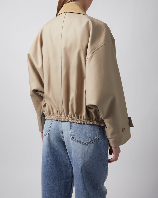 RÓHE Jacket Suede Collar Blouson Sand 34
