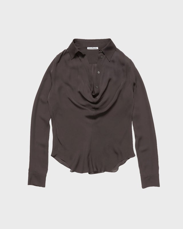 Acne Studios Blouse Cowl Collar Silk Granit 36